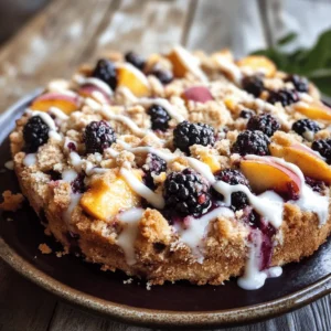 If you're looking for a delightful way to brighten your mornings or add a sweet touch to your brunch gatherings, the Peach Blackberry Coffee Cake Delight is the perfect recipe to try. This luscious cake combines the sweetness of ripe peaches with the tartness of fresh blackberries, creating a symphony of flavors that dance on your palate. Its moist, tender crumb pairs beautifully with a cup of coffee, making it an ideal dish for breakfast, brunch, or even dessert.