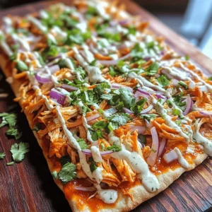 If you’re searching for a dish that can effortlessly spice up your gatherings, game days, or even a simple weeknight dinner, look no further than the Spicy Buffalo Bliss Flatbread. This dish is a delightful fusion of flavors that combines the fiery zest of spicy buffalo chicken with the creamy coolness of ranch dressing, all topped with melted cheese on a crisp flatbread base.