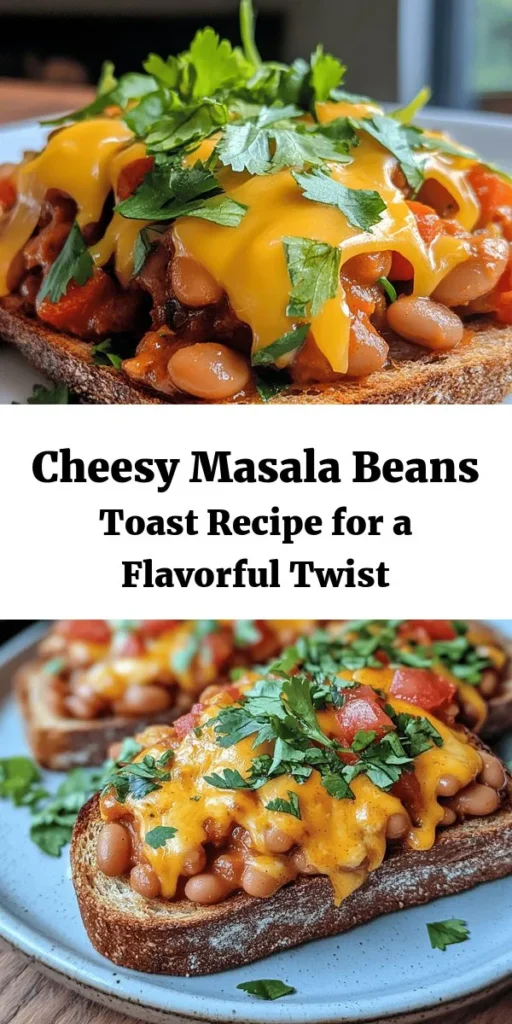 Looking for a delicious and satisfying meal? Try this Cheesy Masala Beans on Toast! Perfect for breakfast, lunch, or dinner, this dish features a delightful mix of kidney, cannellini, and black beans simmered in aromatic spices and topped with melted cheddar cheese. It's simple to make and packed with flavor. Serve it on crispy whole grain toast and enjoy a burst of cheesy goodness in every bite. Garnish with fresh cilantro for that extra touch!