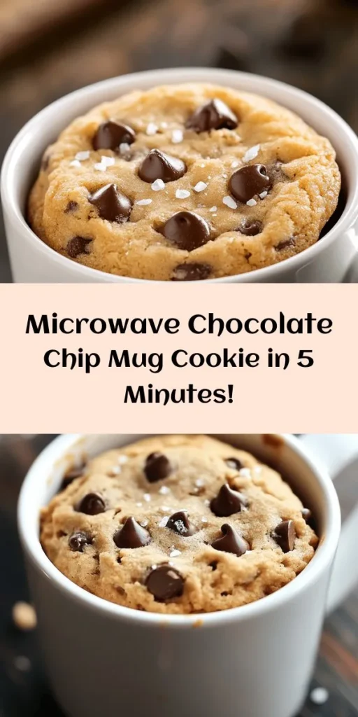 Craving something sweet but short on time? Try this quick microwave chocolate chip mug cookie! In just five minutes, you can whip up a warm, gooey dessert using simple ingredients like butter, sugar, and chocolate chips. Melt butter, mix in the rest, and pop it in the microwave for a delicious treat. Perfect for a late-night snack or a sweet pick-me-up. Grab your mug and indulge in this instant chocolate delight!