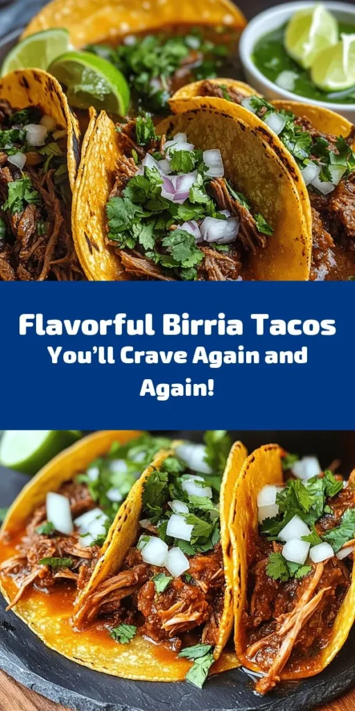 Indulge in the rich flavors of My Fave Birria Tacos! These tender, shredded beef tacos are a savory delight, perfect for any taco night. With a blend of toasted chiles and spices, this recipe brings a unique taste to your table. Enjoy them with warm corn tortillas, fresh cilantro, and zesty lime. Plus, don't forget the broth for dipping! Easy to make and utterly delicious, they're sure to be a hit with family and friends. Perfect for gatherings or craving something special!