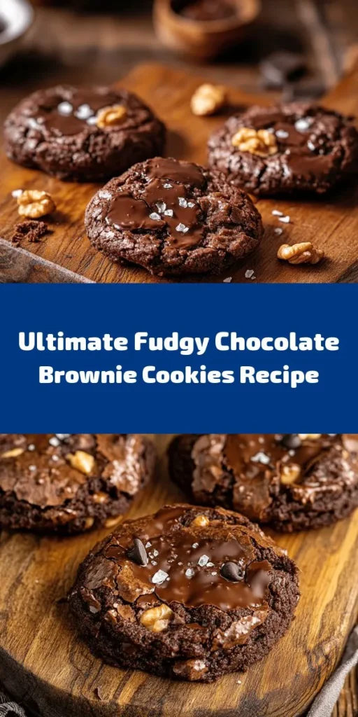 Indulge in the rich, fudgy goodness of these Chocolate Brownie Cookies! With the perfect combination of melted butter, semi-sweet chocolate chips, and a touch of crunchy walnuts, these cookies bring the best of both worlds. Easy to make in just 30 minutes, they’re the ultimate treat for any chocolate lover. Bake a batch today and enjoy them warm, topped with a sprinkle of sea salt for an elevated flavor. Perfect with a glass of milk!